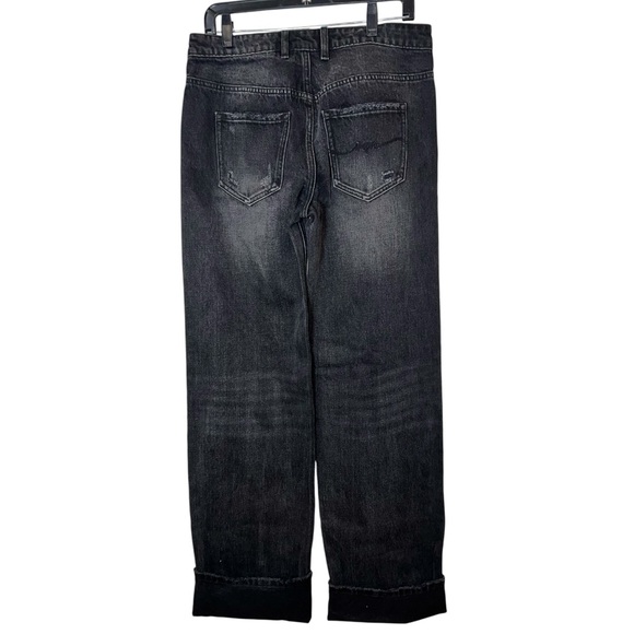 SER.O.YA Margot Cuffed Wide Leg Jeans Midnight Distressed NWOT Size 26 Revolve - Picture 4 of 12